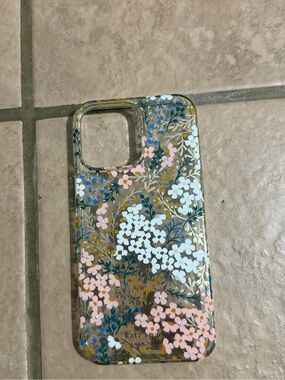 kate spade Clear Floral Phone Case with Pink, White, Blue & Gold Accents
